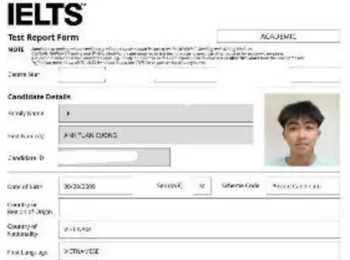 KẾT QUẢ THI IELTS THÁNG 4-2026- BẠN TUẤN CƯỜNG 8.0